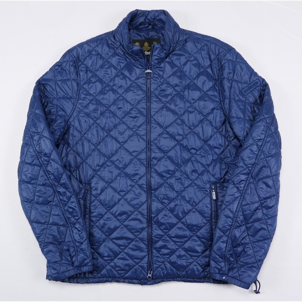Barbour Fastback Diamond Quilt Jacket Mens Large Blue Quilted Heritage Puffer